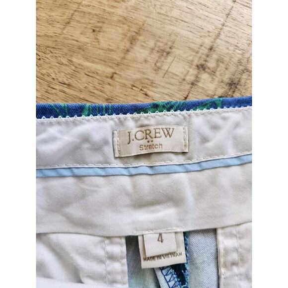 Women's J.Crew Green Blue Floral Stretch Chino Shorts Size 4 Tropical Nautical - Picture 7 of 8